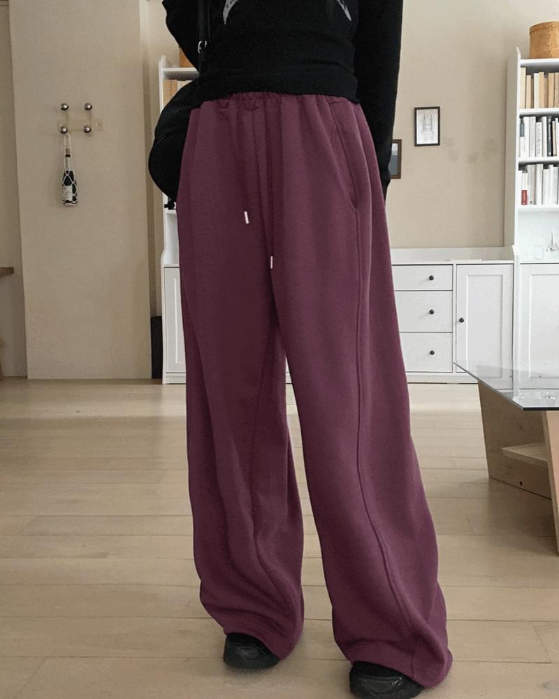 Shuggy side Split juli two-way banding long wide jogger pants