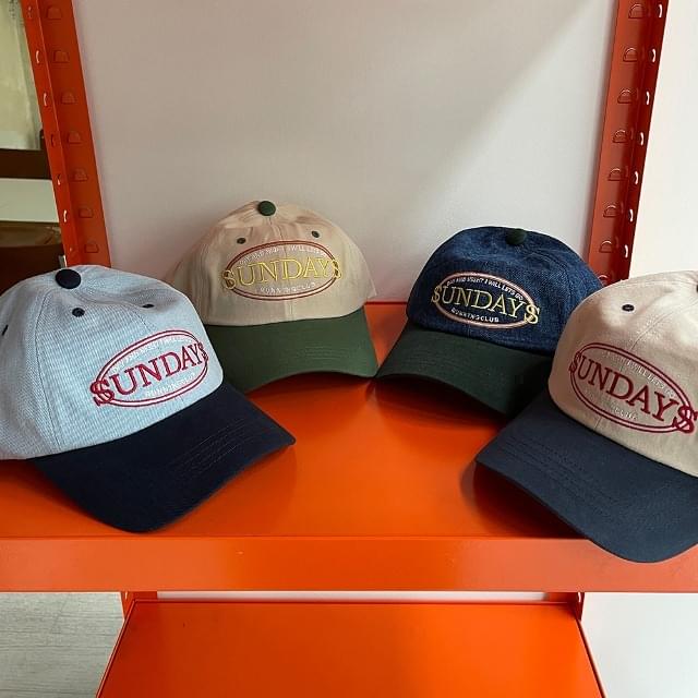 Days lettering color combination ball cap 帽子