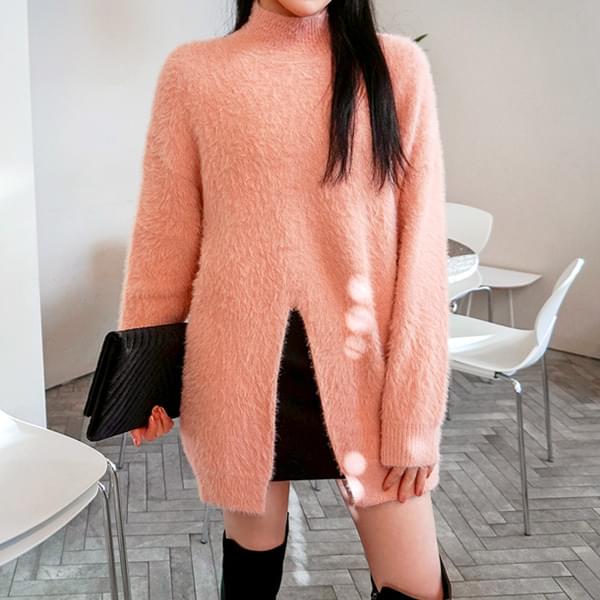 Hey Lady Split Angora Knitwear Tee