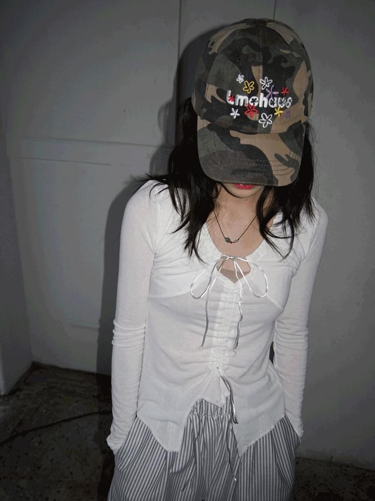 shirring babe T 長袖 Tシャツ