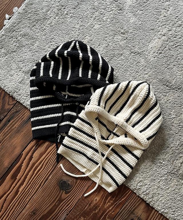 Moan Striped Hood Knitwear Balaclava - 2 colors