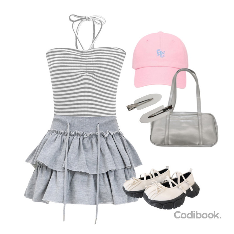 DAILYJOU 포슈어 백스테이지 포인트 집게핀(2set) - 2 color,GENERALIDEA WOMAN GNRL 베이직 로고 볼캡,wonderwonder 와텐 데일리 레더 글로시 숄더백등을 매치한 코디