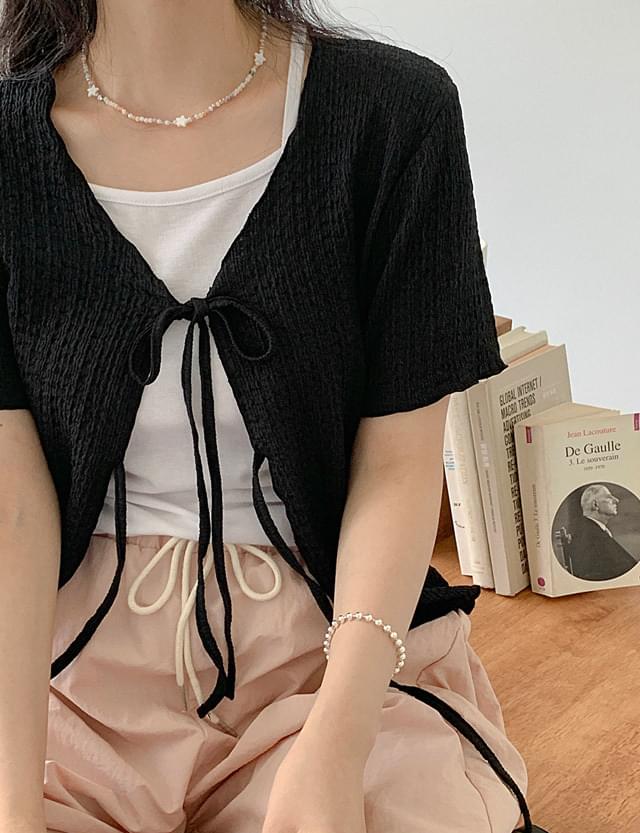 Bubbly ribbon cardigan 75468