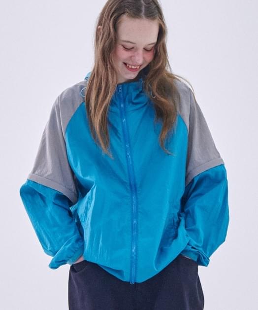 Utility color block sleeve detachable windbreaker jacket Jacket