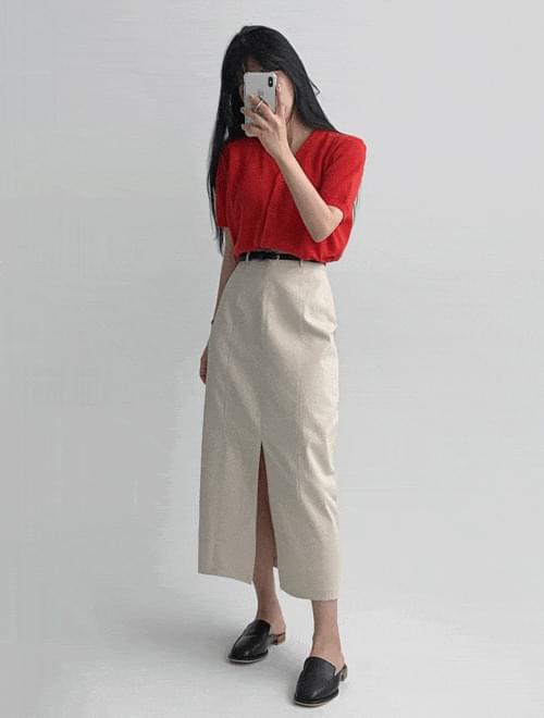 이로코튼트임롱스커트 -벨트set/3color/2size
