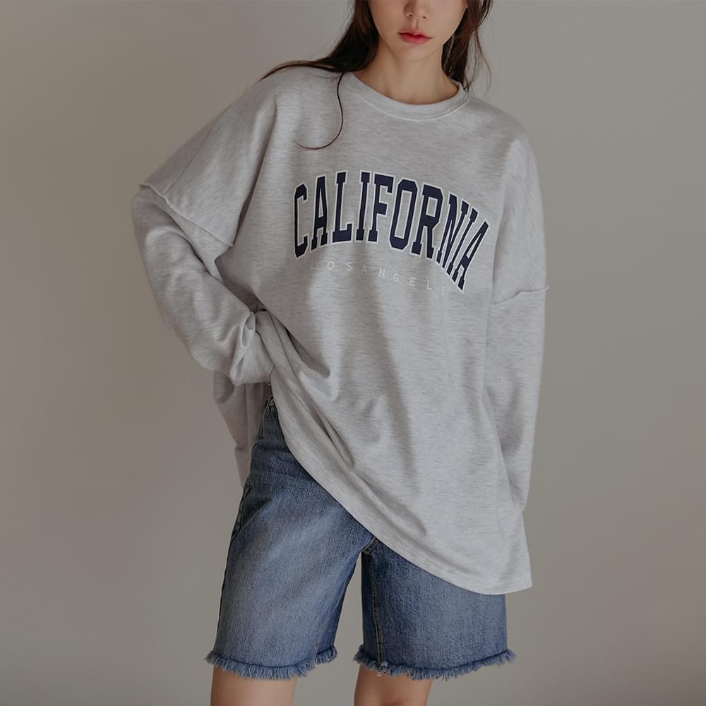 Cali boxy out-stitch printed T-Shirt
