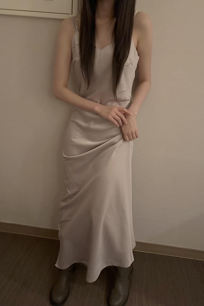 pure satin long dress