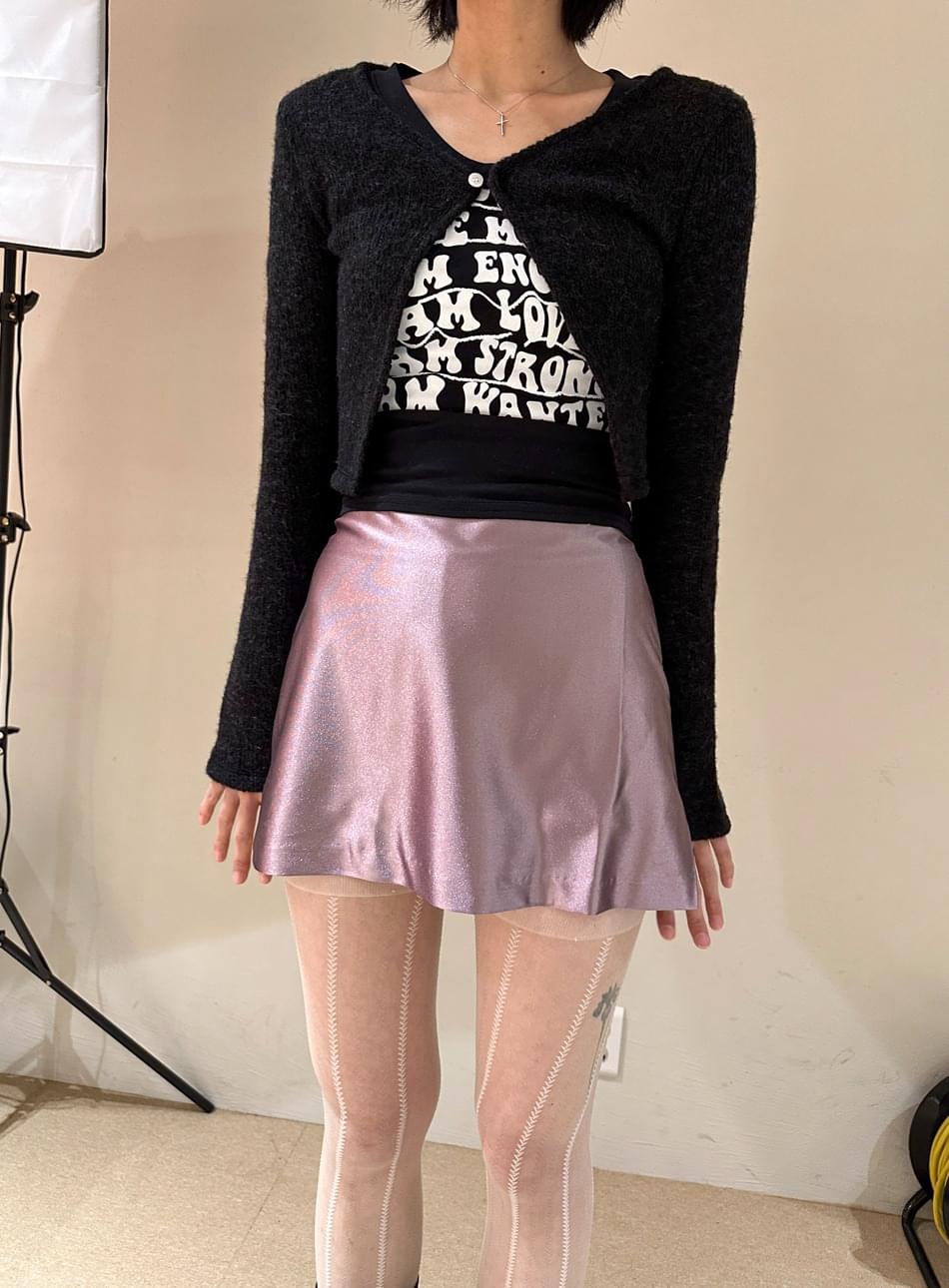 satin mini skirt