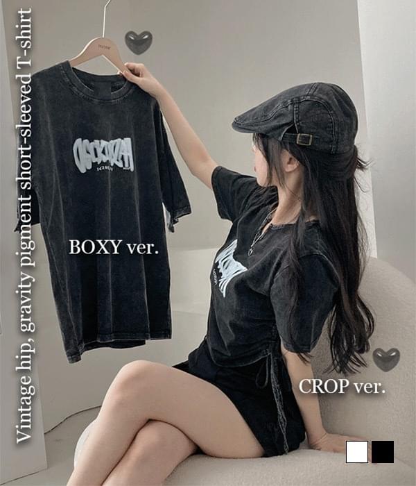 ビンテージヒップ、グラビティピグメント半袖Tシャツ
