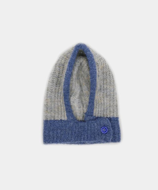 Helige color contrast button Knitwear hooded balaclava - 7 colors