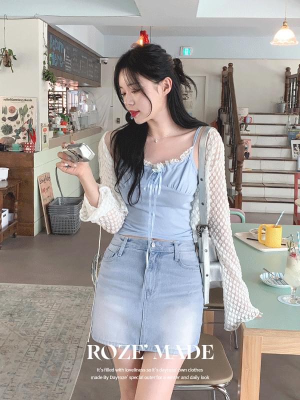 Ashed Faded denim skirt
