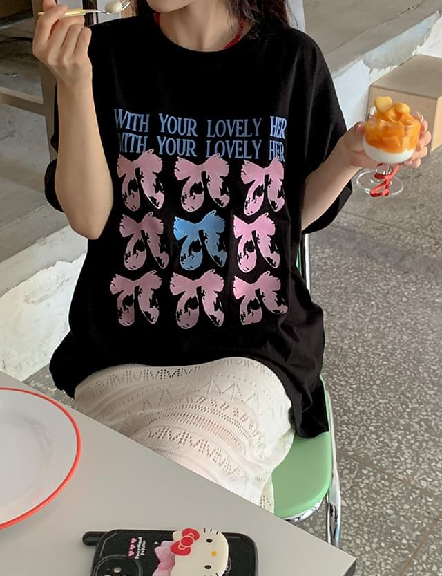 Love You Holic Loose-fit Short Sleeve T-Shirt 76938 短袖上衣