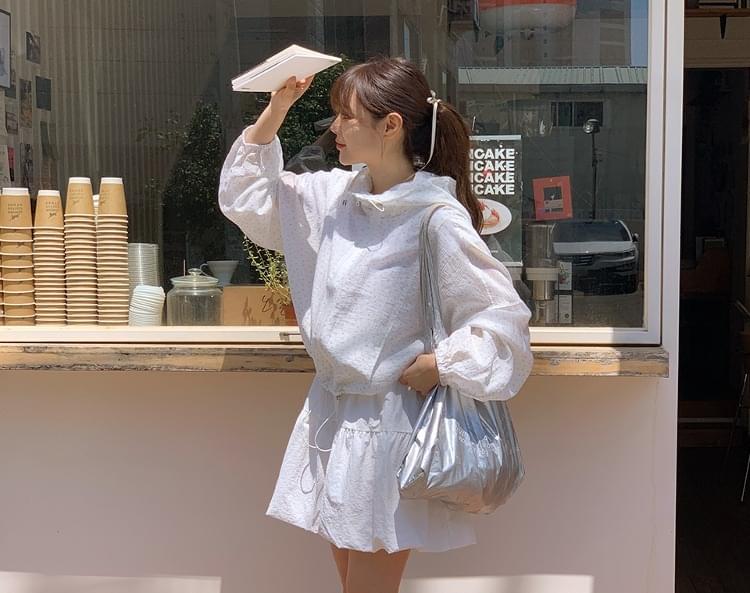 Rowendy Summer Flower String Hooded Jacket 拉鍊外套