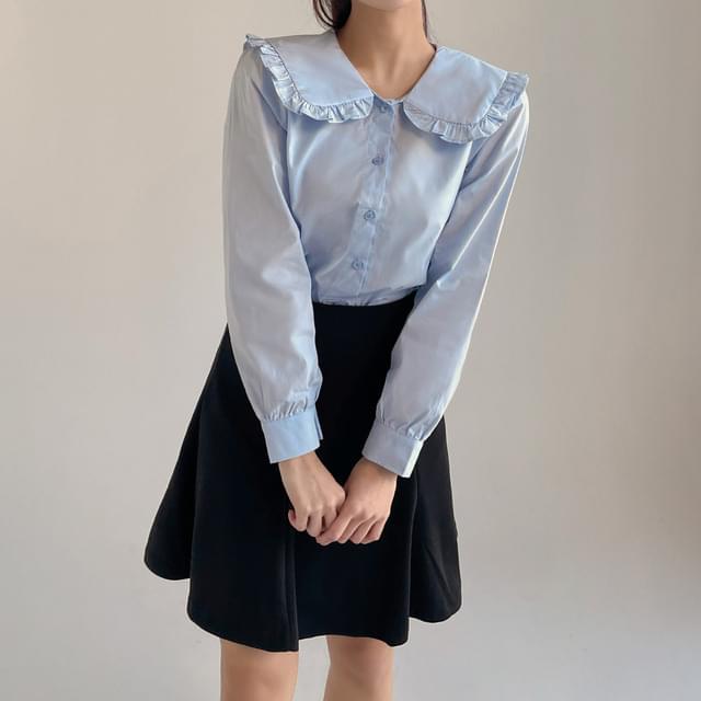 Big Size 55-88 Ebitsu Ruffle Lace Blouse 衬衫