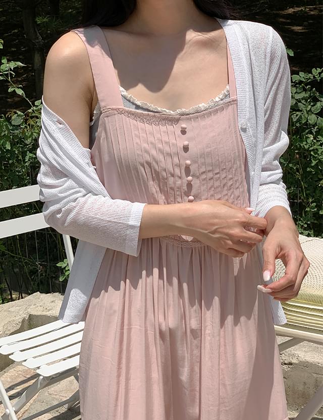 Arikel pintuck bustier long Dress 77007 连身裙