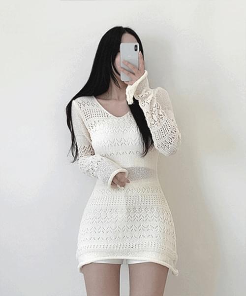 Hansa Punching Knitwear Dress 短裙