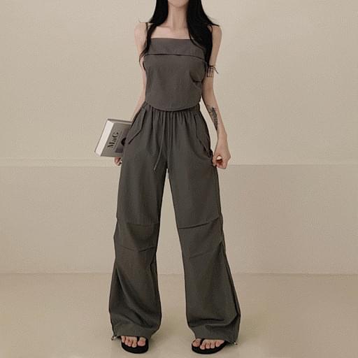 【NONCODE】Alon String Shirring Pants NONCODE - Litif string shirring wide pants - Codibook.