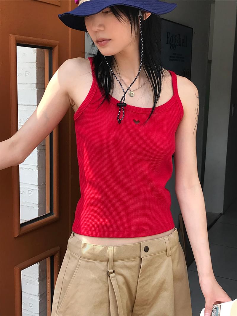 WAFFLE HEART SLEEVELESS