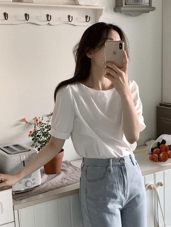 Slow Round Short Sleeve Blouse - 3color