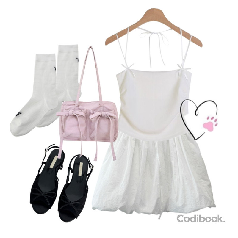 J-BLIN 라앙 리본 포켓 숄더백,AAKE RIBBON SOCKS (4color),buying mall 블란 리본 버클 스트랩 스웨이드 샌들 -2color등을 매치한 코디