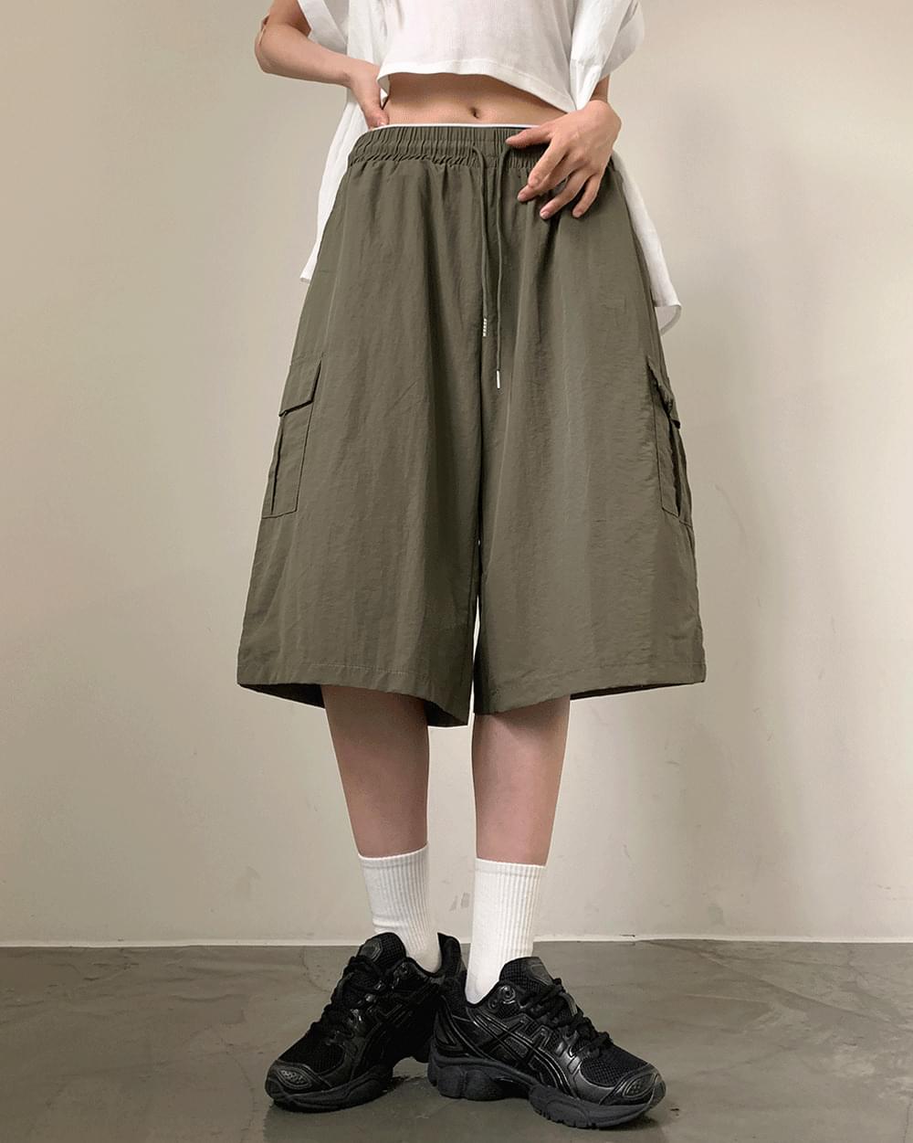 므카 나일론 카고 버뮤다 5부 반바지 팬츠