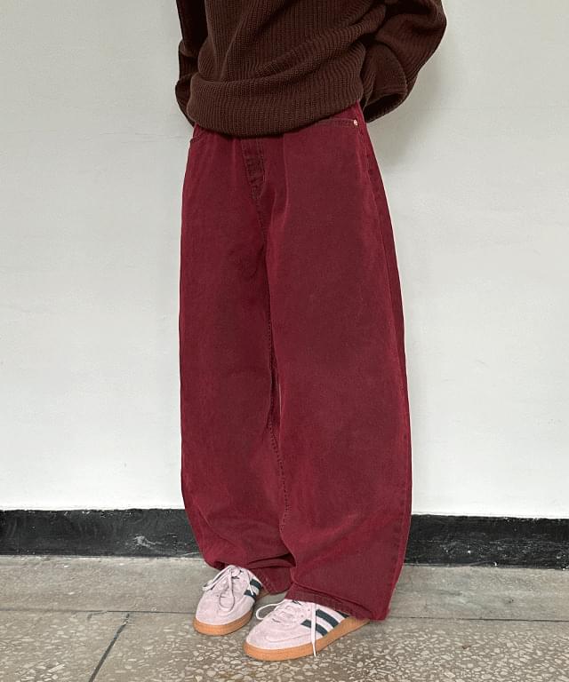 Veol tinted cotton wide pants - 2 colors