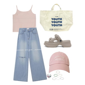 set,jeans,sandals 코디
