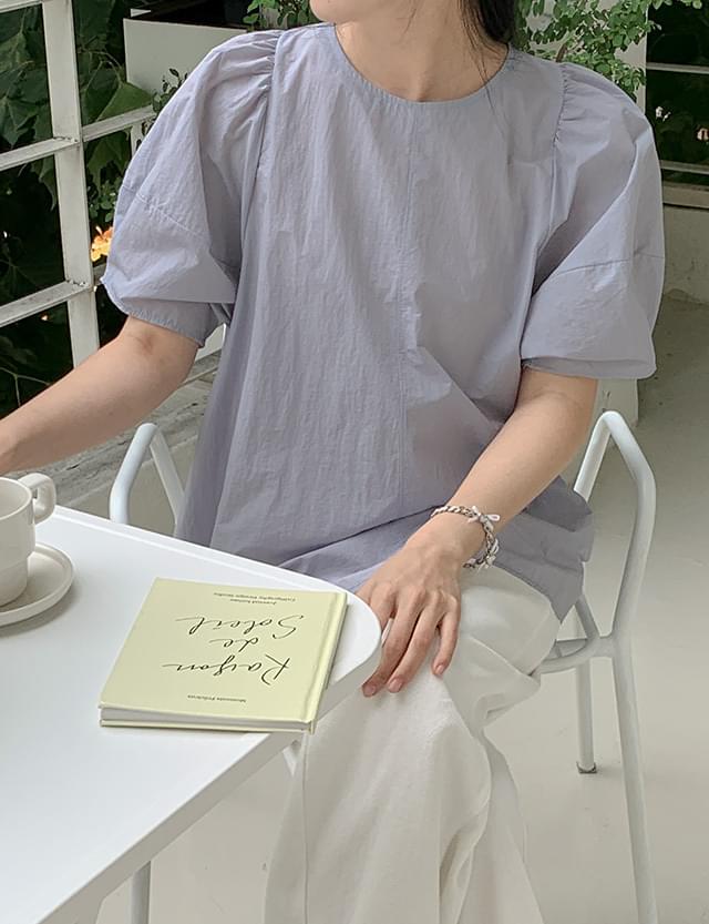 Kelton rustling puff short sleeve blouse 77081 衬衫