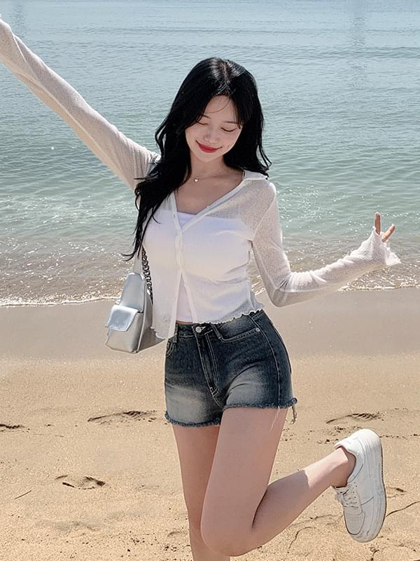 프로그 빈티지 워싱 데님 반바지