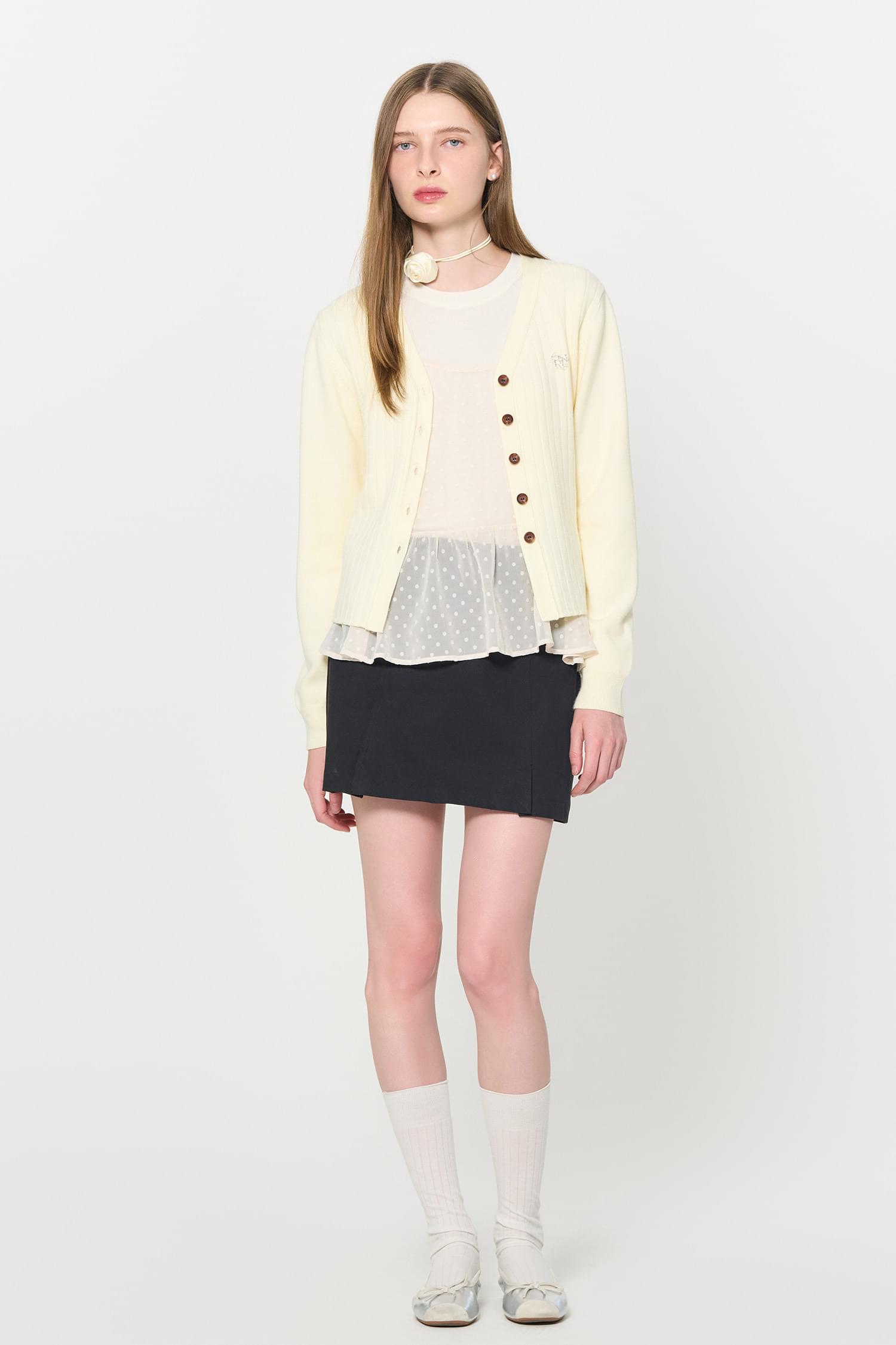 WOMAN Essential Ribbed V V-Neck Cardigan