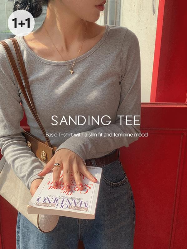 Sanding Pastel Round Neck Winter Basic Long Sleeve T-shirt Winter T-shirt/Good Quality T-shirt/Inner T-shirt