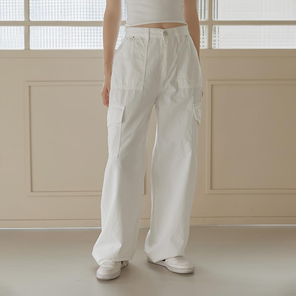Sate two-way strap wide cargo pants