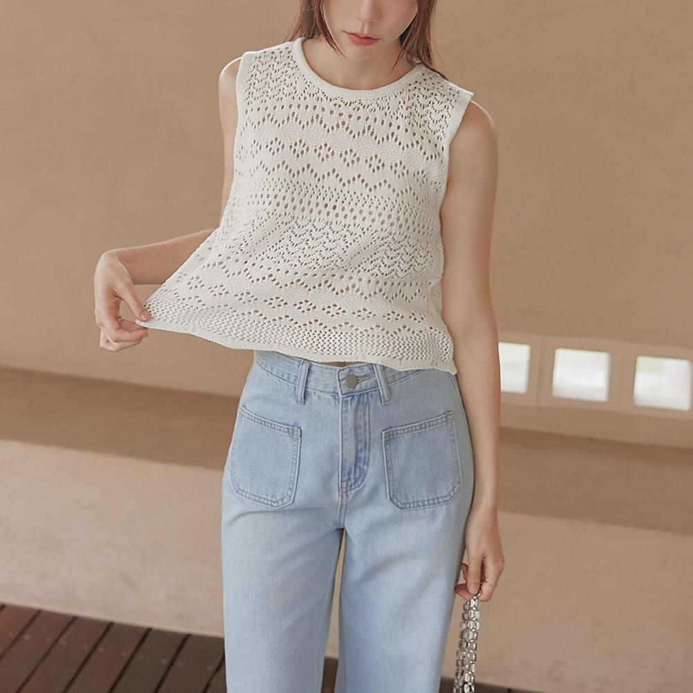 Dali Setup Punching Wave Knit Sleeveless