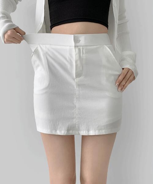 Extremely soft banded H-line cotton skirt skirt pants