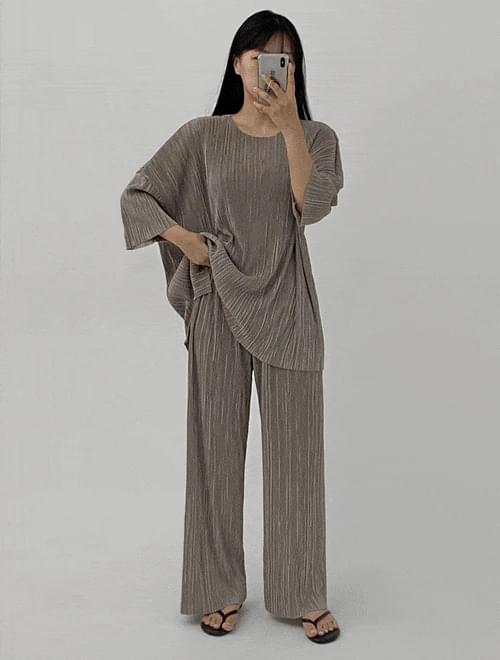 Pleated loose set - top + pants set/4 colors
