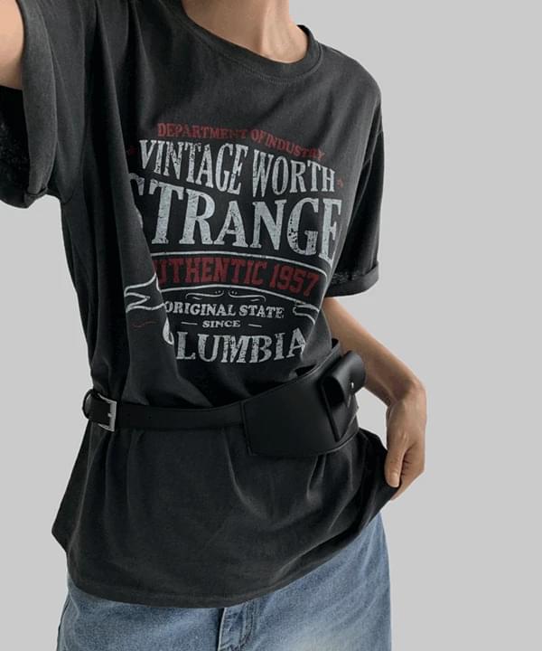 지비츠 프린팅 코튼 오버핏 반팔티