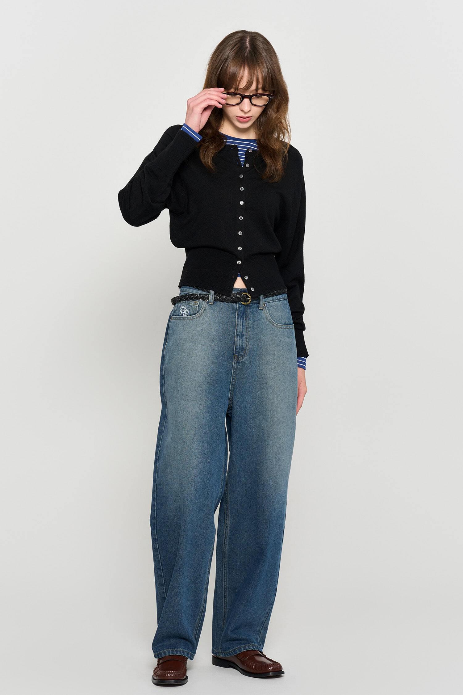 WOMAN Signature Wool Crewneck Cardigan