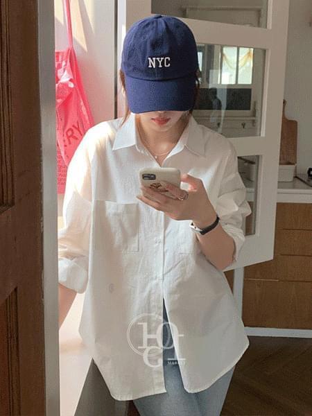 Embroidered Retro Basic Cotton Shirt (Ships Today)