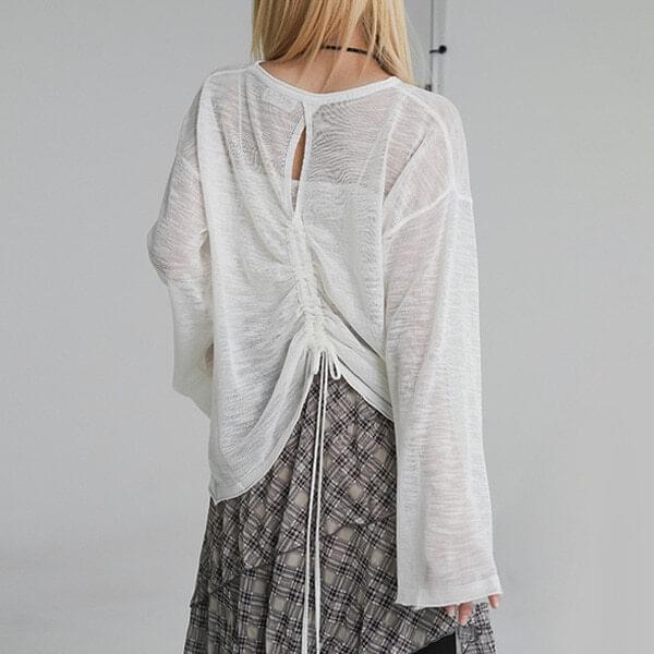 Kotori See-through Shirring Knitwear