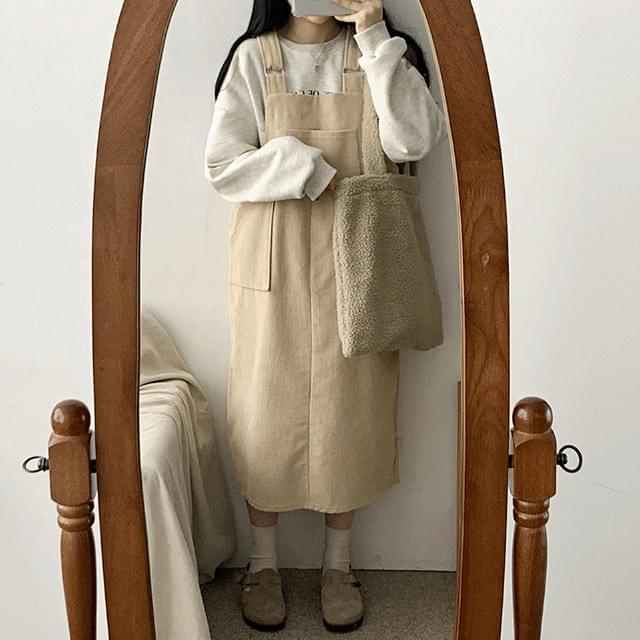 Heber Golden Pocket Suspenders Dress