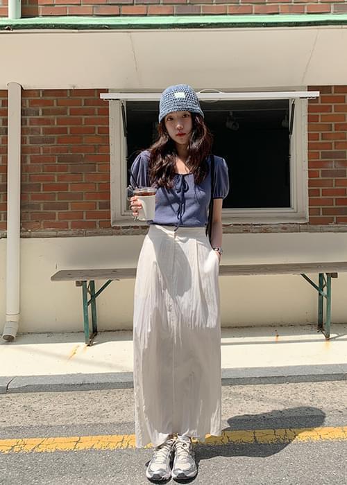 Ried back banding long skirt (Ships Today)
