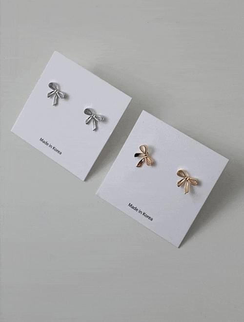mini ribbon earrings -2color