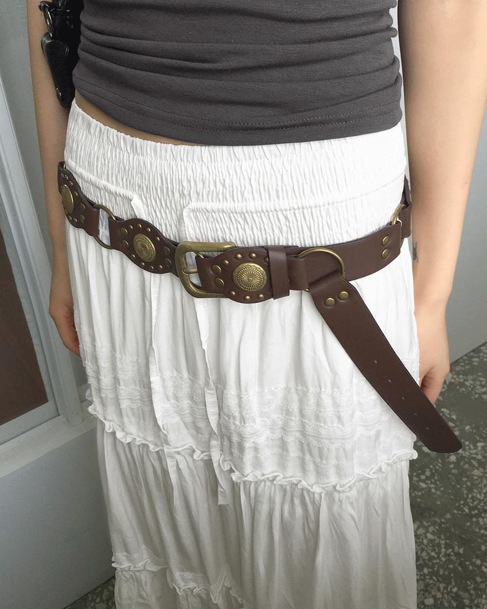 Bellison Bohemian Big Leather Belt (Ships Today)