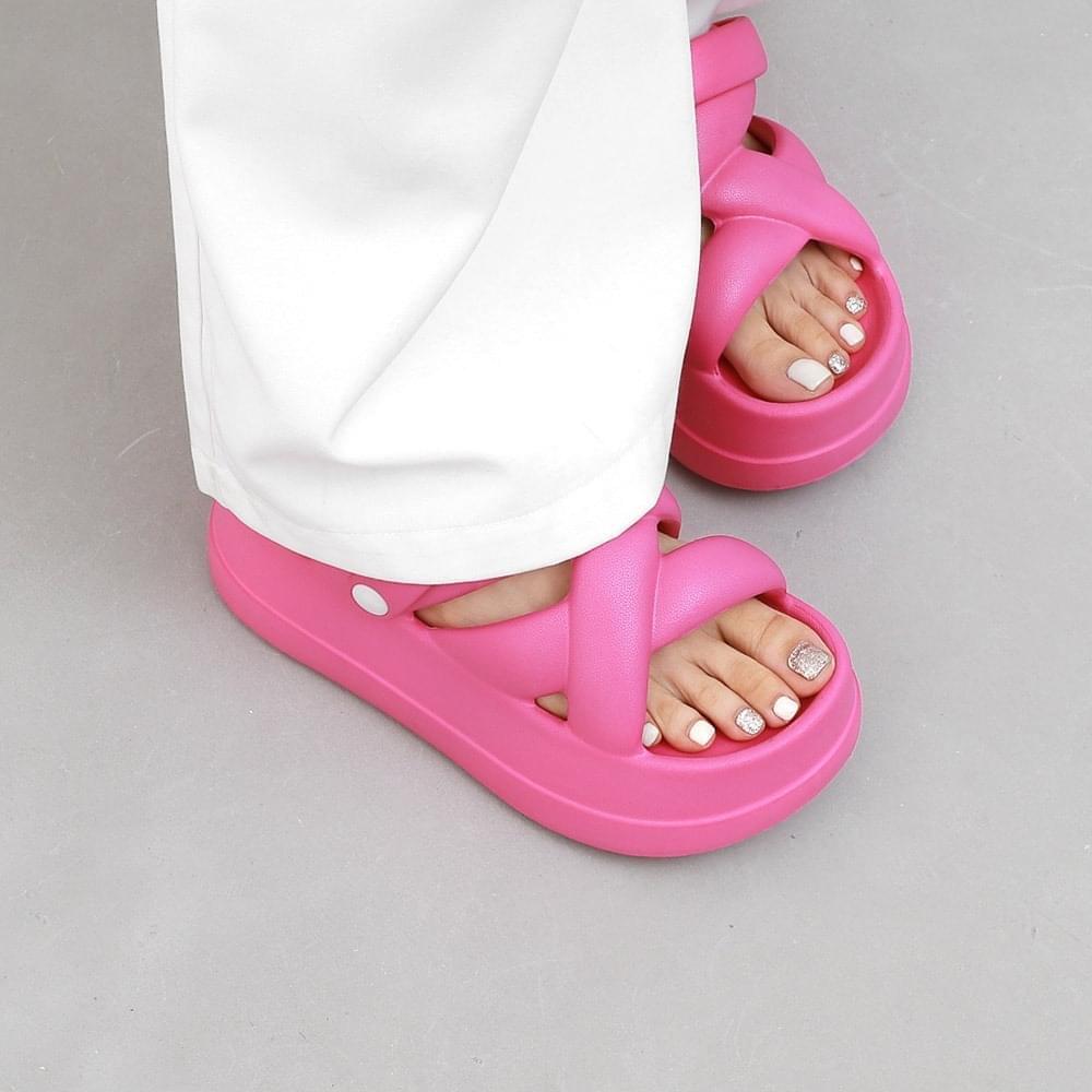 2way bold strap EVA high heel slipper sandals 11560 (Ships Today)