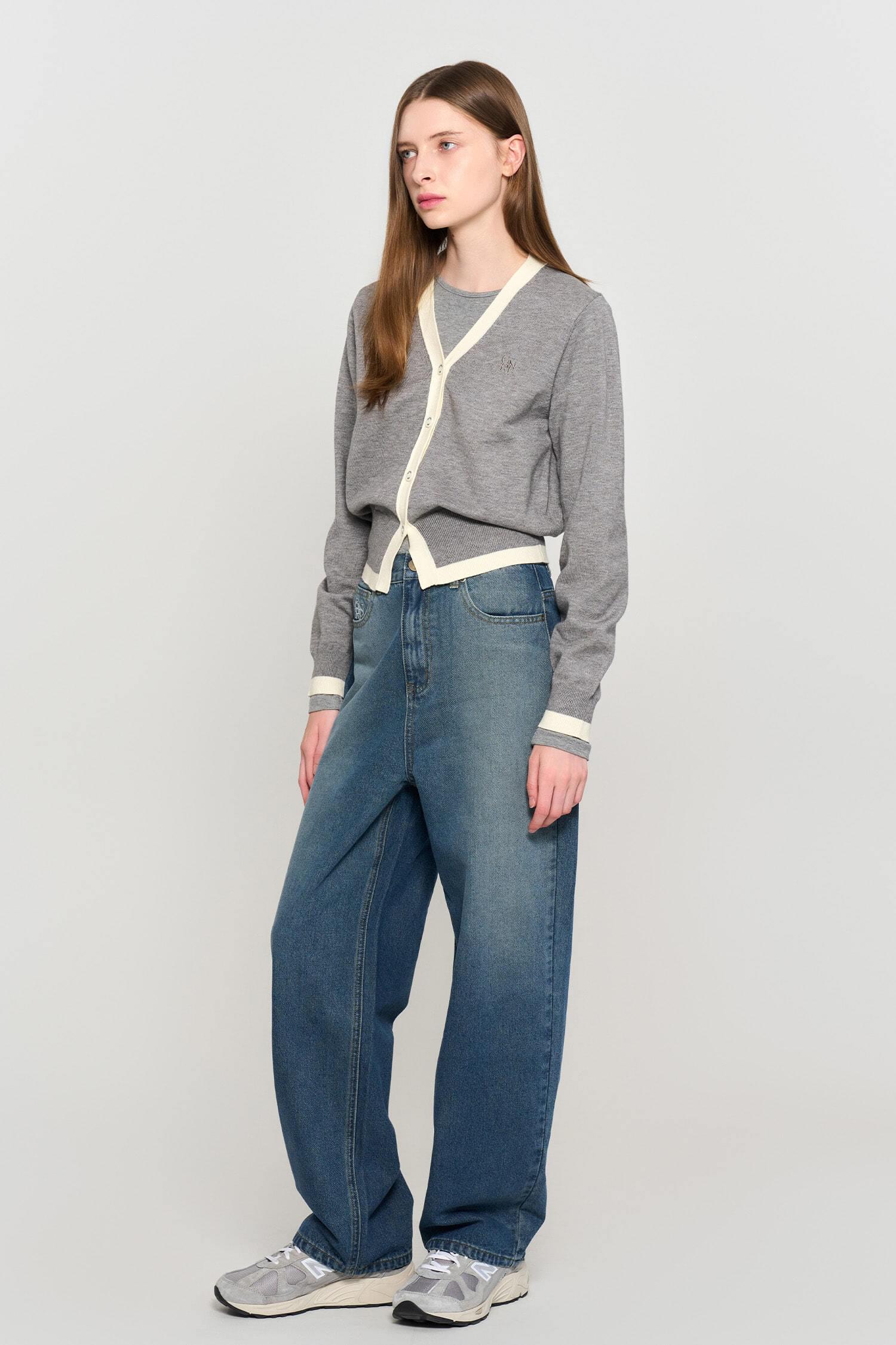 WOMAN Essential Color Block Cardigan