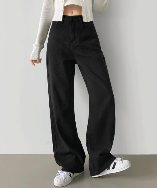 ~3XL Basic Item Cotton Wide Black Jeans Cotton Pants