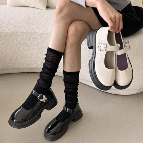 Everyday ED2405 Alie Butterfly Buckle Height Increase Round Toe Loafer