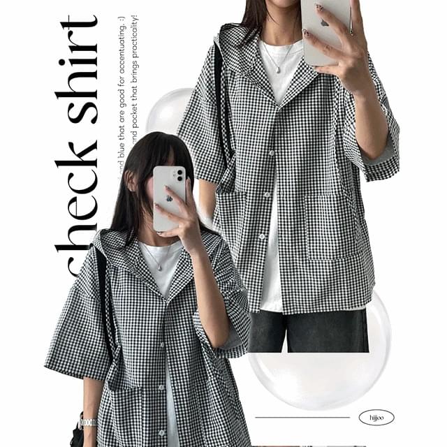 NB check short sleeve Shirt