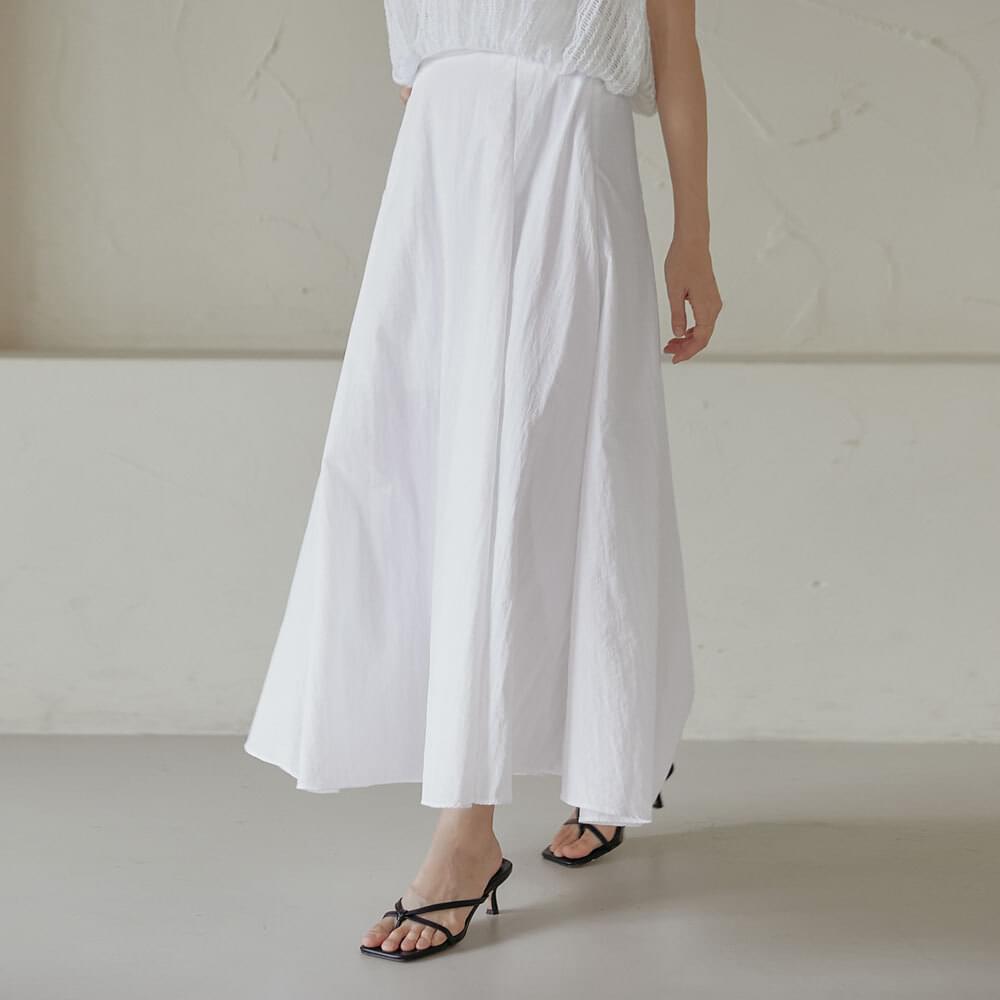 Le Jane Nylon Pintuck Banding Long Skirt