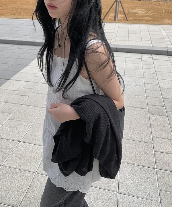 Haku Lace Ruffle Layered Sleeveless